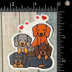 🌀10/$10🌀 Cute Dachshund Puppy Dog Reusable Waterproof Vinyl Sticker Decal